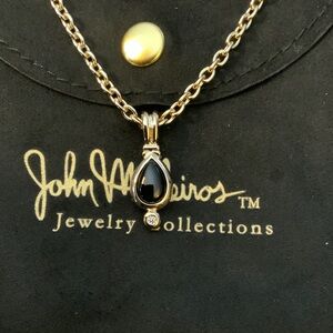 John Medeiros Gold and Black Pendant Necklace